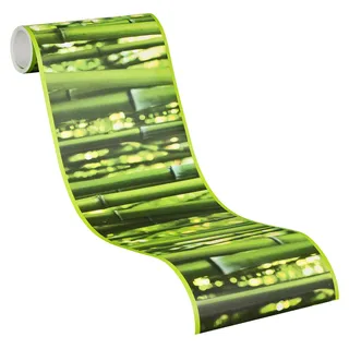 A.S. Création selbstklebende Bordüre Stick Ups Borte Bambus fotorealistisch Wellness 5,00 m x 0,17 m hellgrün Made in Germany 903617 9036-17