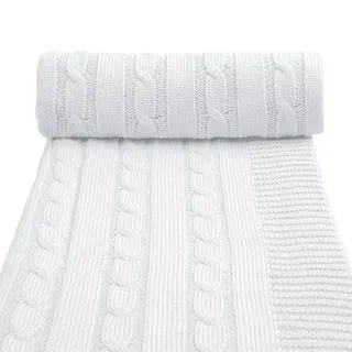 T-Tomi Gestrickte Decke White 1 St weiss