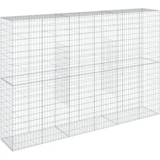 vidaXL Gabione mit Deckel 300x50x200 cm Verzinktes Eisen - Silber