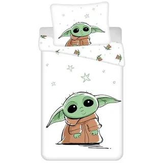 tinisu Star Wars The Mandalorian Baby Yoda Bettwäsche Bettbezug 140x200+70x90cm