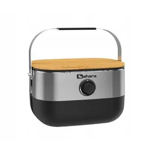 Tragbarer Gasgrill 2,7 kW SAHARA Mini BBQ aus Stahl für Gaskartuschen oder Gaskartuschen - Grau