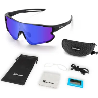 Outdoor Sport Sonnenbrille Herren Damen – Polarisierte Sportbrille für Laufen, Radfahren, Angeln, UV-Schutz, beschlagfrei, leicht