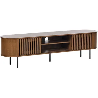 Beliani Tv-Möbel Braun/Schwarz Taroon , Braun, Schwarz , Holzwerkstoff , 180x50x40 cm , Wohnzimmer, TV Möbel, Lowboards, Lowboards stehend