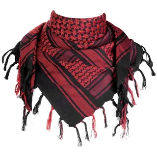 FREE SOLDIER Halstuch/Kopftuch Shemagh, Palituch Taktischer Schal Arabischer Wüsten Schals Unisex dreieckstuch,110 * 110cm,Schwarz Rot
