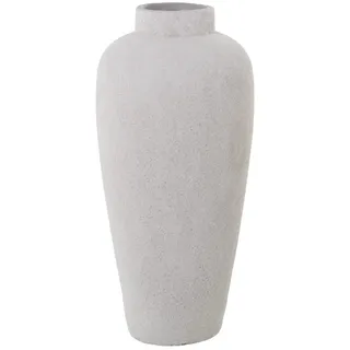 DRW Tischvase aus Keramik in hellem Ton, 18 x 40 cm