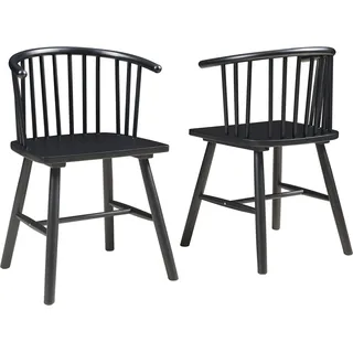 [en.casa] Esszimmerstuhl Stami 2er Set Holz Schwarz