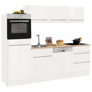 OPTIFIT Küchenzeile Bern 240 cm weiß hochglänzend