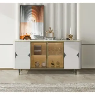 Kommode Holz Schränke Anrichte Weiß Möbel Sideboard Schrank Modern Neu - Weiß