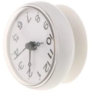 Sharplace wasserdichte Badezimmer-Uhr Mini Badezimmeruhr mit Silikagel Saugnäpfe zum Aufhängen, Funk-Badezimmeruhr, Küchenuhr, Baduhr, Quarz-Uhrwerk, feuchtigkeitsabweisend, 75 x 35 mm Weiß