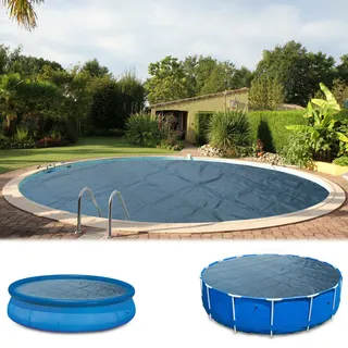 poolpanda Premium Solarfolie Ø 366 cm rund | Stärke 400 μm | schwarz/blau | zuschneidbar