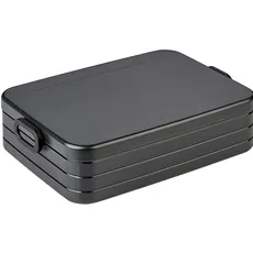 Mepal Brotdose Large – Brotdose To Go - Lunchbox für 4 Sandwiches oder 8 Brotscheiben - Meal Prep Box - Brotdose Erwachsene - Essenbox mit Unterteilung - Nordic black