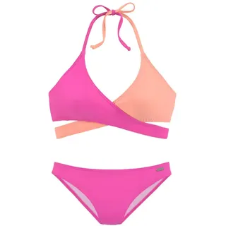 BENCH Triangel-Bikini Damen Pink/Orange 32 Cup A/B