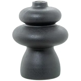 DRW Abstrakte Keramikvase, Schwarz, 15 x 15 x 20 cm, Medidas: 15x15x20cm