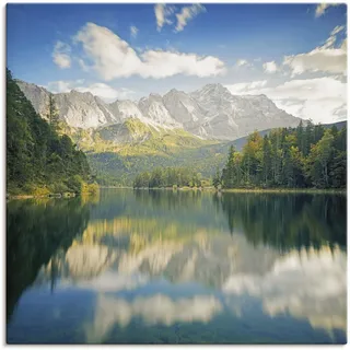 Artland Wandbild »Zugspitze mit Eibsee«, Berge & Alpenbilder, (1 St.), als Alubild, Leinwandbild, Wandaufkleber oder Poster in versch. Größen Artland naturfarben