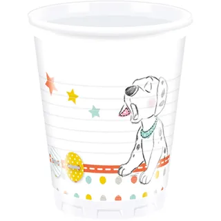 101 Dalmatians - Party-Becher, Baby Shower 8er-Pack - Kunststoff SG31001 (Einheitsgröße) (Weiß/Bunt) - Weiß