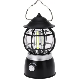 Vintage Campinglaterne 11/20 cm , Schwarz , Kunststoff , LED integrated , 11x20x11 cm , Dekoration, Laternen & Windlichter, Laternen