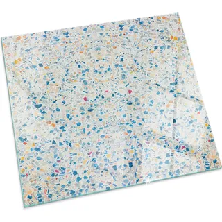 Abstraktes Texturmuster – Glasbodenplatte für – Kaminofen – Kaminplatte Glas – Schutzglas – Funkenschutzplatte –Glasbodenplatte Feuerfeste – Hitzeschutzplatte – Bodenschutz aus Glas – 60x60 cm