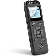 Aomago 32GB Digitales Diktiergerät für Besprechungen-A36 Audiorecorder Mit Wiedergabe Unterstützung Externes Mikrofon und Line-Aufnahme 1536Kbps Diktiergerät Aufnehmen