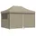 Faltpavillon 4,1 x 2,79 m inkl. 4 Seitenteile Taupe/Schwarz