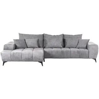 Carryhome Ecksofa , Hellgrau , Textil , Füllung: Schaumstoff,Schaumstoff,Schaumstoff , Ottomane links, L-Form , 300x205 cm , Made in Eu , seitenverkehrt erhältlich, Rücken echt, elektrischer Sitzvorzug , Wohnzimmer, Sofas & Couches, Wohnlandschaften, Ecksofas