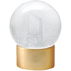 Snowglobe for You 40078 Foto-Schneekugel Glas gefüllt Fotorahmen mit Kunststoffsockel Gold rund 100 mm Durchmesser