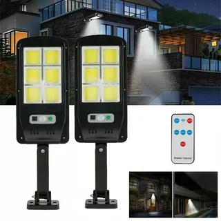 Paar Fernlicht Straßenlaterne Stradale Flächenvorhang Strahler Solar Sensor 6