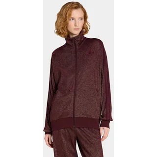 Trainingsjacke ADIDAS ORIGINALS "ADIDAS ORIGINALS LUREX FIREBIRD", Damen, Gr. M, maroon, gold metallic, Obermaterial: 61% Baumwolle, 21% Polyamid, 18% Polyester, Jacken Trainingsjacke