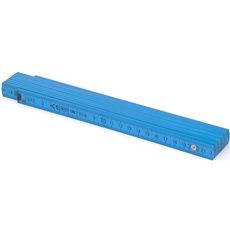 MetrieTM BL52 Holz Zollstock/Zollstöcke |2m langer Gliedermaßstab, Maßstab|Meterstab mit Duplex-Teilung - Hellblau PAN Process Blue