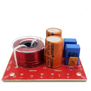 VOANZO 2 x 80 W Lautsprecher Crossover 2-Wege-Crossover Hoch- und Niederfrequenz-Frequenzweiche Crossover Crossover-Punkt 2800 Hz für Hi-Fi-Bücherregal-Lautsprecher, Center-Lautsprecher,
