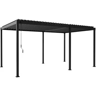 MIRADOR Pergola Solid 3x5 m Stahl Anthrazit verstellbares Lamellendach - Schwarz