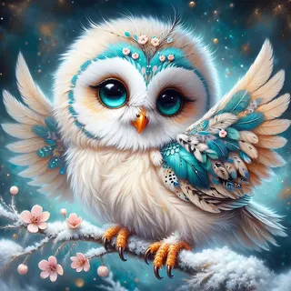 XWDYBDP DIY Diamond Painting Cartoon Owl, 5D Luxury Diamond Painting for Adults Beginners Owl Chicks Diamond Embroidery DIY Full Drill Fantasy Diamonds Art Home Wall Decoration 30x30 cm