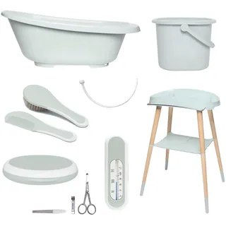 Bebe Jou Babybadeset , Grün , Kunststoff , 7-teilig , 79.5x40x46 cm , Pflegen, Baden, Babybadewannen