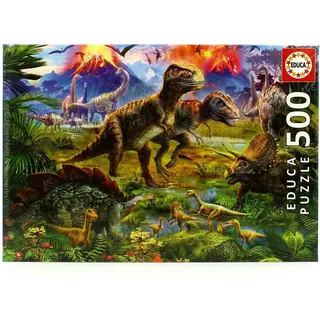 Educa - Puzzle 500 Teile für Erwachsene | Dinosaurier Treffen, 500 Teile Puzzle für Erwachsene und Kinder ab 11 Jahren, Dinos (15969)