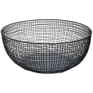 Casablanca Schale Wedding - Metall - Rund - Schwarz Matt -Höhe 11cm x Ø 30cm - Obstschale