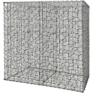 Relaxdays Gabione Sichtschutz Garten Steinkorb 100 × 100 × 50 cm