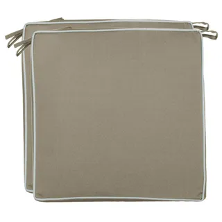 Brandsseller Outdoor Sitzkissen Kissen Dekokissen - Schmutz- und Wasserabweisend - 220 gr. Füllung - Größe: 40 x 40 x 4 cm (2er-Vorteilspack, Taupe/Beige - strukturiert)