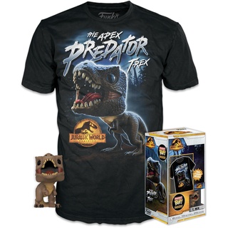 Funko Pocket Pop! & Tee: Arcadia - Trex - Large - (L) - Jurassic World - T-Shirt - Kleidung mit Vinyl-Minifigur Zum Sammeln - Geschenkidee - Spielzeug und Kurzärmeliges Top Für Erwachsene Männer