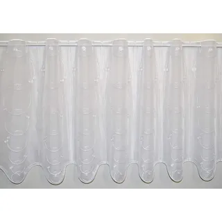 Scheibengardine STICKEREIEN PLAUEN "Punta" Gr. 7, weiß, B:128cm H:50cm, Voile, Polyester, Gardinen, Scheibengardine