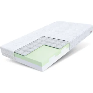 FDM Matratze 120x200 cm Härtegrad H3 Höhe 16 cm Kindermatratze Schaumstoffmatratze HR-Schaum Polyurethan-Schaum Buchweizen 7 Komfortzonen mit Hypoallergenem Waschbarem Premium-Bezug Oeko-Tex Paulo