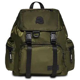 Invicta Rucksack, Tagespack, Daypack, mit Laptopfach für Ausflüge, Pendeln, Büro Uni, Damen, mit Trinkflaschenfach und Schlüsselring, recyceltes Material, grün