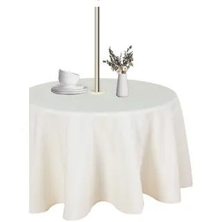 lushvida Tischdecke für Innen- und Außenbereich 152,4 cm Beige
