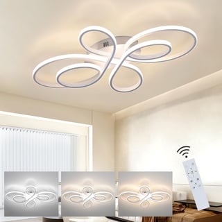 ZMH Deckenlampe LED Deckenleuchte Dimmbar - Wohnzimmerlampe 80cm Wohnzimmer 78W Modern Schlafzimmerlampe Schlafzimmer Weiß Design mit Fernbedienung Deckenbeleuchtung Groß für Esszimmer Büro Küche