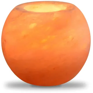 Zen Light Zen'Light - Teelichthalter aus Himalaya-Salzkristall - 100% authentische natürliche Salzkristall-Teelichtlampe - Handgeschliffener Kerzenhalter aus hochwertigem Naturmaterial - Sphäre 900 g