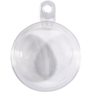 Rayher 39473800 Plastik-Kugeln, teilbar, 4 cm ø, Set 8 Stück, Kunststoff-Kugeln zum befüllen, transparent, Acrylkugeln mit Aufhänge-Öse, Dekokugeln durchsichtig, Weihnachtskugeln zweiteilig