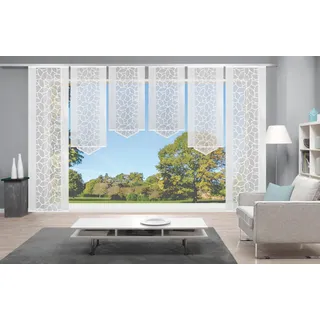 HOME WOHNIDEEN Schiebegardine »JENNA« Klettband 6 Stk. tlg. Schiebevorhang Jacquard Set, weiß