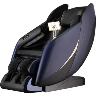 Home Deluxe – Massagesessel HYLOS – Farbe: Blau/Schwarz, Maße: 150x77x123cm, Leistung: 160W, inkl. Shiatsu, Zero Gravity, Sprachsteuerung, Fußmassage, Bluetooth I Entspannungssessel Massagestuhl Relaxsessel - Blau