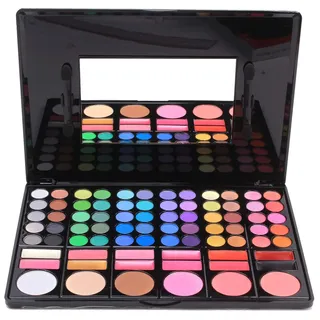 FantasyDay Make-up-Palette mit 78 Farben, Make-up-Set für Damen, mit 60 Farben, Shimmer, matt, ultra-pigmentiert, Lidschatten, Kosmetik, 12 Lippenstifte, 3 Concealer, 3 Rouge