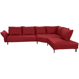 W.Schillig Ecksofa , Rot , Leder , Echtleder , Longlife-Leder , Ottomane rechts, L-Form , 340x272 cm , Goldenes M, Emas, Dgm , Typenauswahl, Lederauswahl, Stoffauswahl, seitenverkehrt erhältlich, Rücken echt, individuell planbar , Wohnzimmer, Sofas & Couches, Wohnlandschaften, Ecksofas