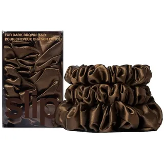 Slip slip pure silk back to basics assorted scrunchies - dark brown Haargummis Braun