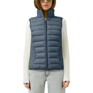 Steppweste QS, Damen, Gr. XS (34), blau, Steppware, Obermaterial: 100% Polyester. Futter: 100% Polyester, unifarben, normal hüftbedeckend, Rundhals, Westen Steppweste, mit Stehkragen und Reißverschluss